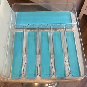 Target Clear and Aqua Makeup Organizer